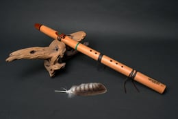 Stein Malachit, Mundstück Padouk, 432 Hz