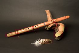 Stein Lapislazuli, Mundstück gest. Buche, 432 Hz