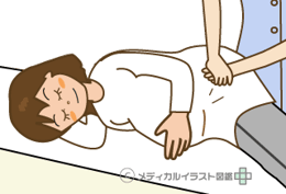 妊婦さんの腰痛や頭痛にはソフトな手技で施術します