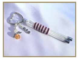 Sternzeichen Glücksstein Schlüsselanhänger mit Heilsteinperle