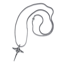 Collier mit Kreuzanhänger in geschwärzten Silber, aus der Gremlin Männerschmuck Kollektion der Goldschmiede OBSESSION in Zürich und Wetzikon