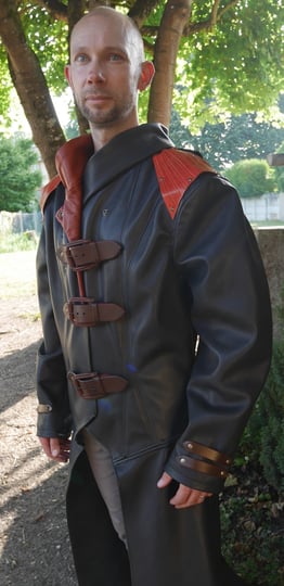 Manteau long en cuir "Hatchac"