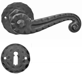 Maniglia per porta ristrutturazione ferro battuto ruggine nero opaco 