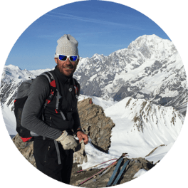 Christian Cesa Mountain Guide with Mont Blanc in the back