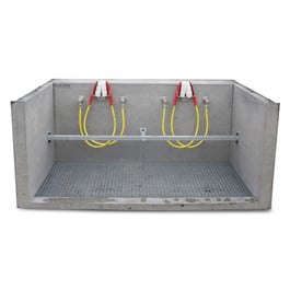 Schuhwaschanlage umlaufende Spritzschutzwand