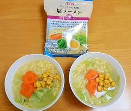おいしそうでしょ！ちなみにこのラーメンは私が作ったものです。