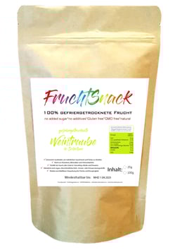 gefriergetrocknete Weintrauben in Scheiben