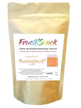 gefriergetrocknete Passionsfrucht in Würfel