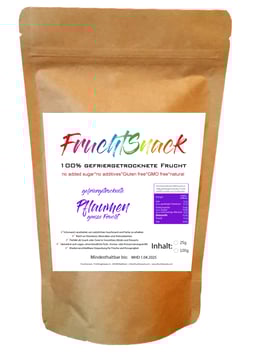 gefriergetrocknete Pflaumen Stückchen