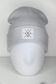 Beanie grey white new