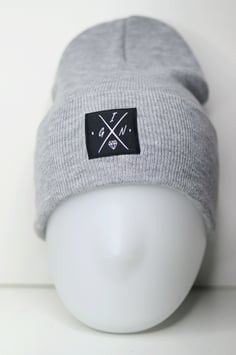 Beanie grau schwarz new