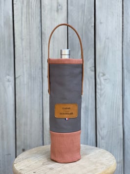 Sac à bouteille gris/saumon