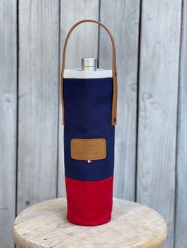 Sac à bouteille blanc,bleu, rouge