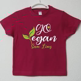T-shirt Go Vegan | Cor Fúcsia