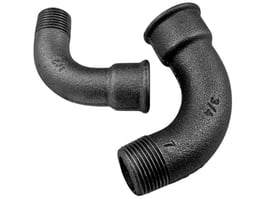 Bogen Nr. 1 lang, 90° I/A, schwarzer Temperguss