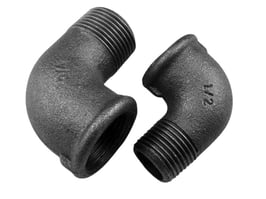 Winkel Nr. 92, 90°, I/A, schwarzer Temperguss