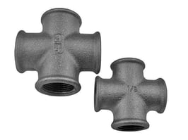 Kreuz Nr. 180, I/I/I/I, Temperguss Fitting schwarz