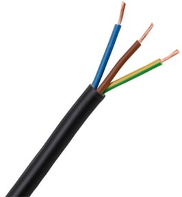 3-adriges Lampenkabel H03VV-F, 0,75mm², schwarz