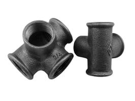 T-Verteiler Nr. 223, I/I/I/I, Temperguss Fitting schwarz