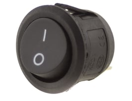 Wipp-Schalter rund, I-O, Kunststoff schwarz