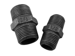 Doppelnippel Nr. 280, A/A, schwarzer Temperguss