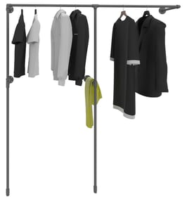 Buono II - Offener Rohr Kleiderschrank mit 2 Abteilen