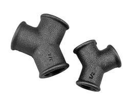 Y-Verteiler Nr. 220, I/I/I, schwarzer Temperguss