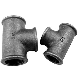 T-Stück Nr. 130, I/I/I, Temperguss Fitting schwarz