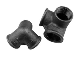 Winkelverteiler Nr. 221, I/I/I, Temperguss Fitting schwarz