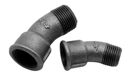 Bogen Nr. 50, 30° I/A, schwarzer Temperguss