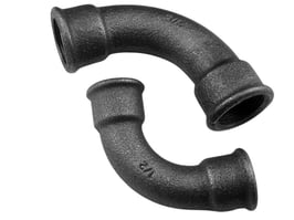 Bogen Nr. 2 lang, 90° I/I, schwarzer Temperguss