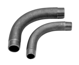 Rohrbogen aus Stahlrohr, sandgestrahlt