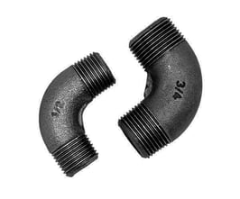 Winkel Nr. 94, 90°, A/A, schwarzer Temperguss