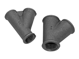 T-Stück Nr. 165, I/I/I, schwarzer Temperguss