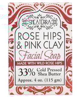Rose Hips & Pink Clay Facial Cleansing Bar (4oz / 115g)
