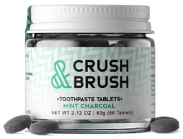 Crush & Brush MINT CHARCOAL Toothpaste Tablets (60g / 80 Tablets)