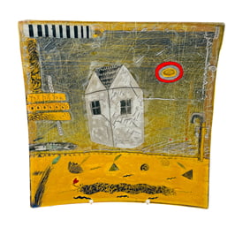 Großer Teller "Haus" von Heiner Düsterhaus