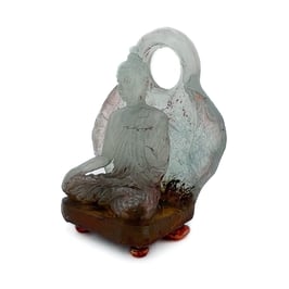 Sitzender Buddha aus farblosem Glas von Richard Price
