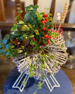 お部屋で楽しむカーリーリース ～X'masリース寄せ植え
