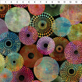 Circles Black, Halcyon, In The Beginning Fabrics 04108950822