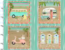 Beach Houses, Panel,Beach Travel Collection, Beth Albert, 3 Wishes