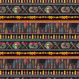 Chillin & Grillin Stripe Multi, Bordüre, Benartex Kanvas 02078950924