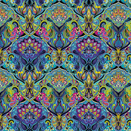 What If, Prima Donna Blue/Multi, Paula Nadelstern, Benartex 09194850425