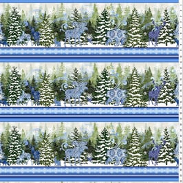Nature´s Winter, Border, Blue, In The Beginning Fabrics 09079950625