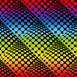 Pop Dots Ombre Rainbow Black,  Windham Fabrics 01081650821