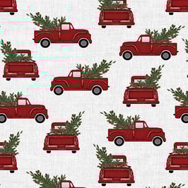 Truck with Tree White, Holiday At Home, Benartex 04326950822