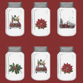 Panel Holiday At Home, Jars Red, Benartex 04316950822