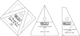 Triangle in a Square Ruler Set(3P), TIS OP 3 x 3 inch, Bloc_Loc