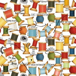 She Who Sews, Spool Toss White, J.Wecker-Frisch, Riley Blake Designs 02027150722