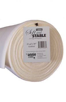 Soft and Stable White 100% Polyester Stabilizer, By Annie